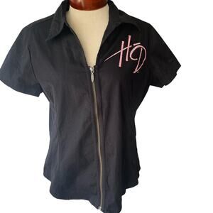 Harley-Davidson Black Blouse with Pink Logo